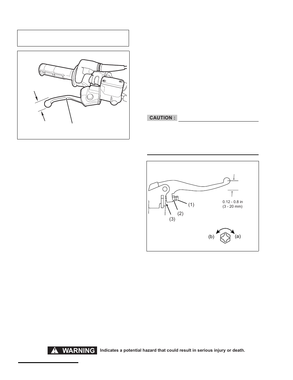 Front brake lever, Adjusting the front brake lever freeplay, Warning | Cannondale S440 User Manual | Page 18 / 105