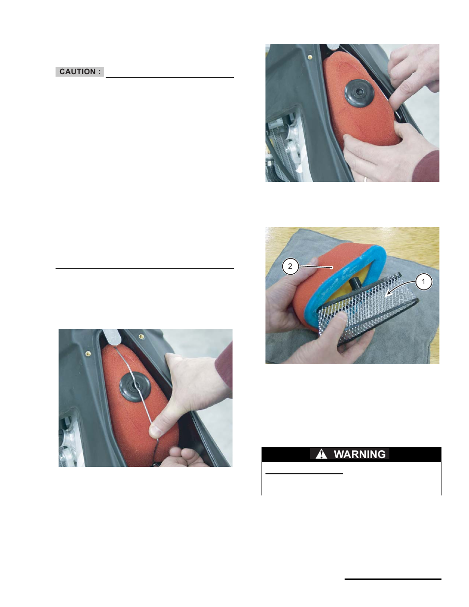 Air filter, Warning | Cannondale S440 User Manual | Page 51 / 105