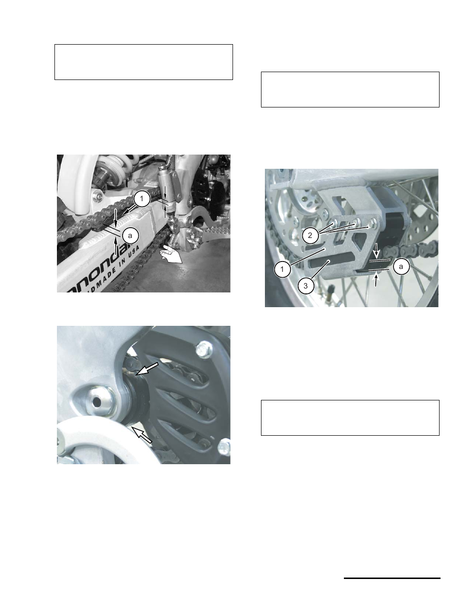 Inspecting the swingarm chain buffer, Inspecting the drive chain guide block, Inspecting the drive chain rollers | Cannondale S440 User Manual | Page 59 / 105