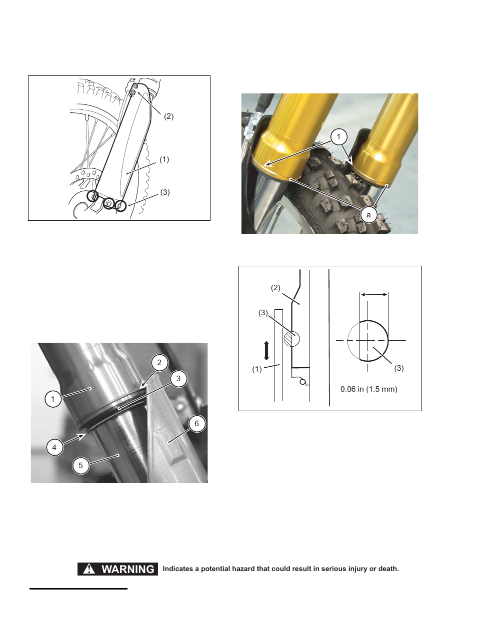 Front suspension inspection, Warning | Cannondale S440 User Manual | Page 78 / 105