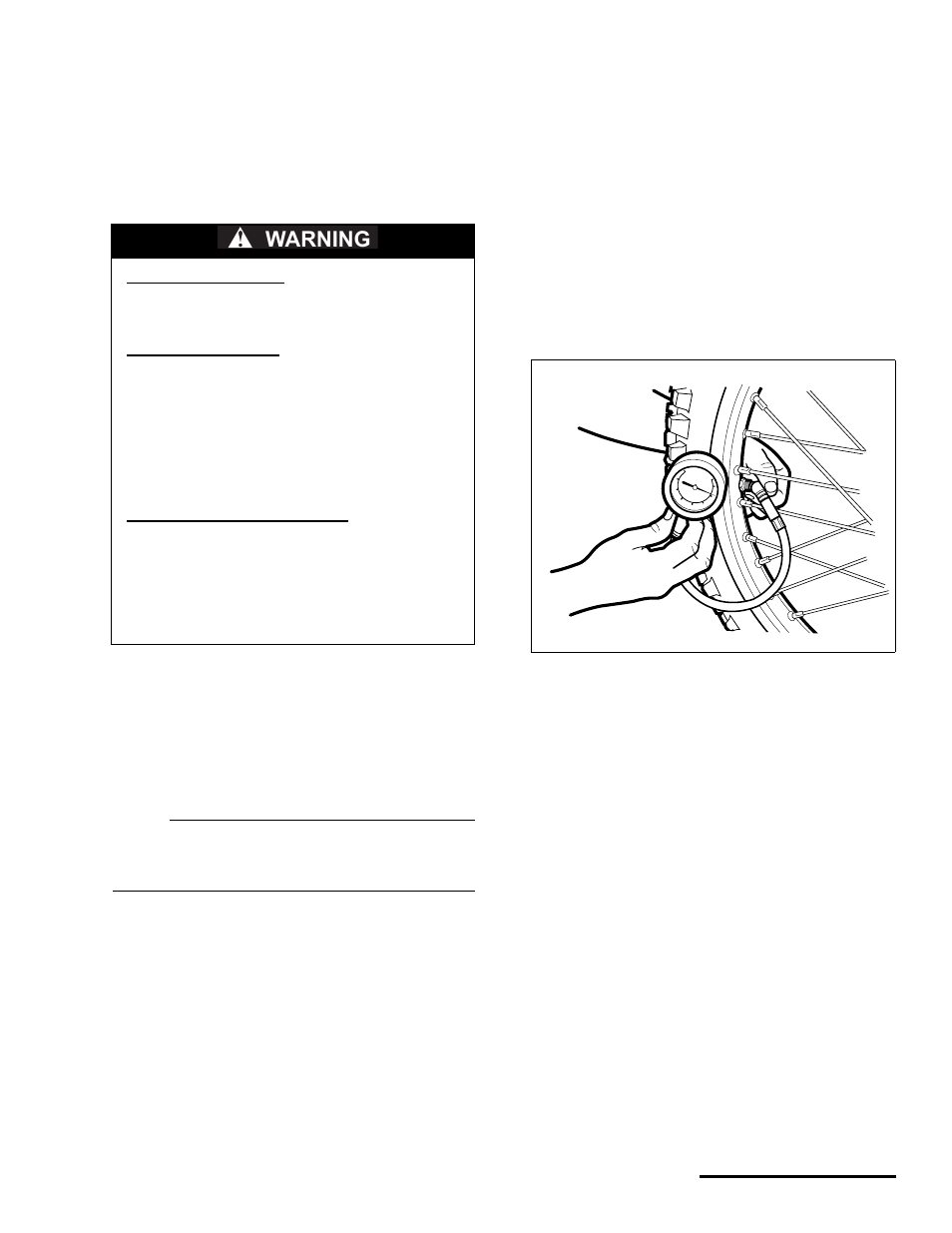 Tires, Checking the cold tire pressure, Warning | Cannondale S440 User Manual | Page 87 / 105