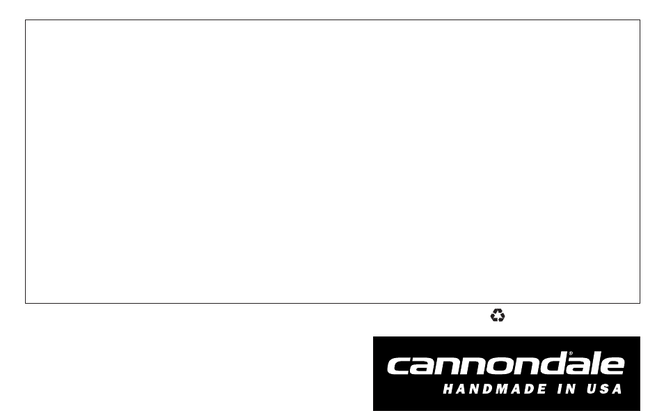 Hecklist | Cannondale Bicycles User Manual | Page 110 / 110