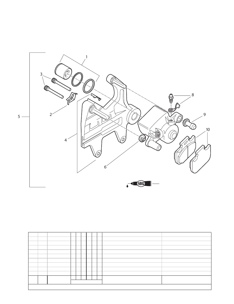 Rear brake caliper, Rear brake caliper parts list | Cannondale E440R User Manual | Page 18 / 36