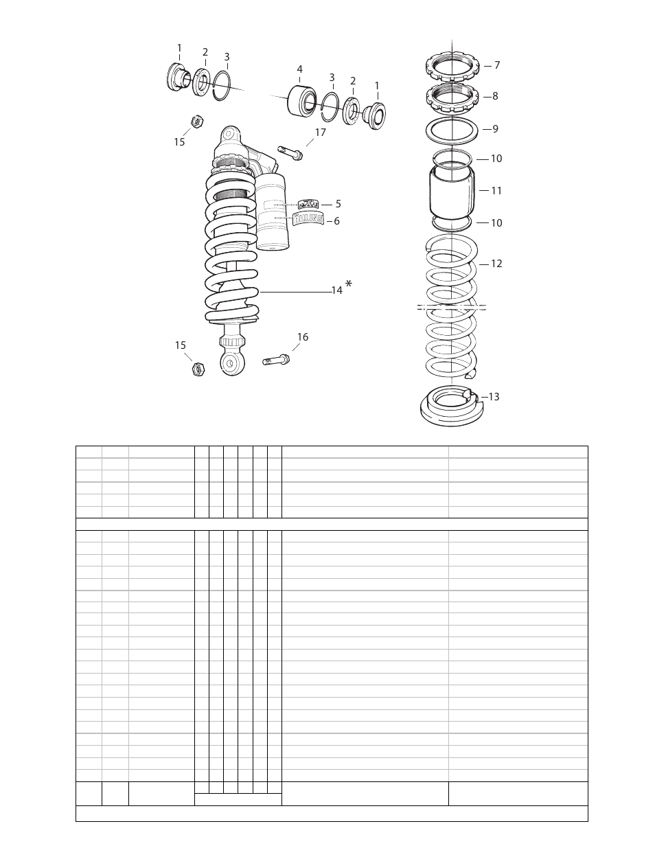 Rear shock, Rear shock parts list | Cannondale E440R User Manual | Page 25 / 36