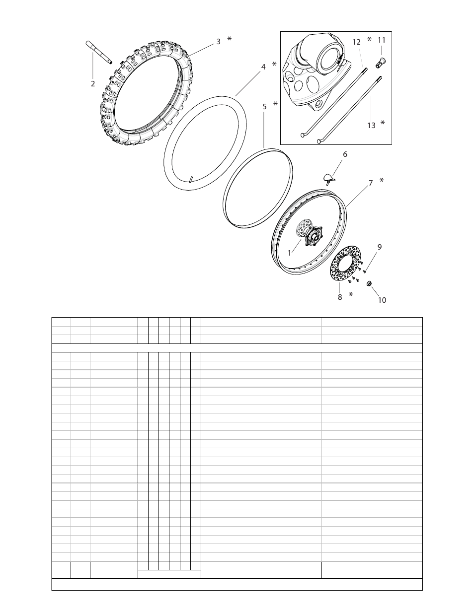 Front wheel, Front wheel parts list | Cannondale E440R User Manual | Page 3 / 36