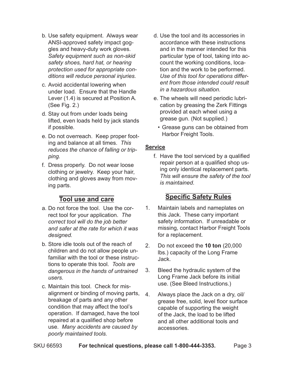 Central Hydraulics 66593 User Manual | Page 3 / 12