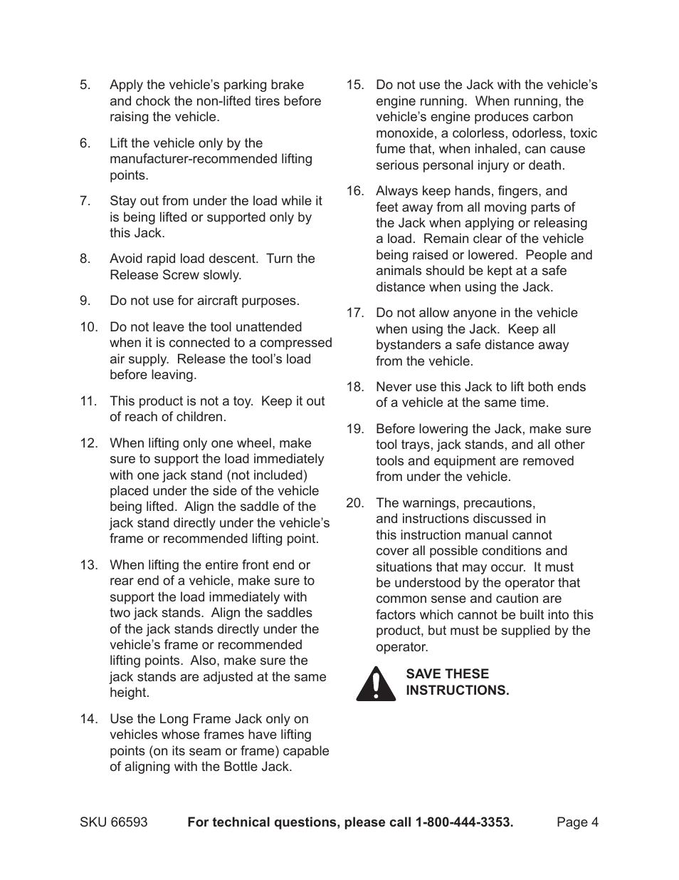 Central Hydraulics 66593 User Manual | Page 4 / 12