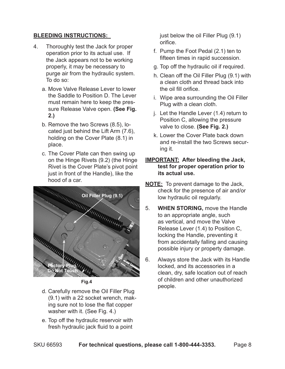 Central Hydraulics 66593 User Manual | Page 8 / 12