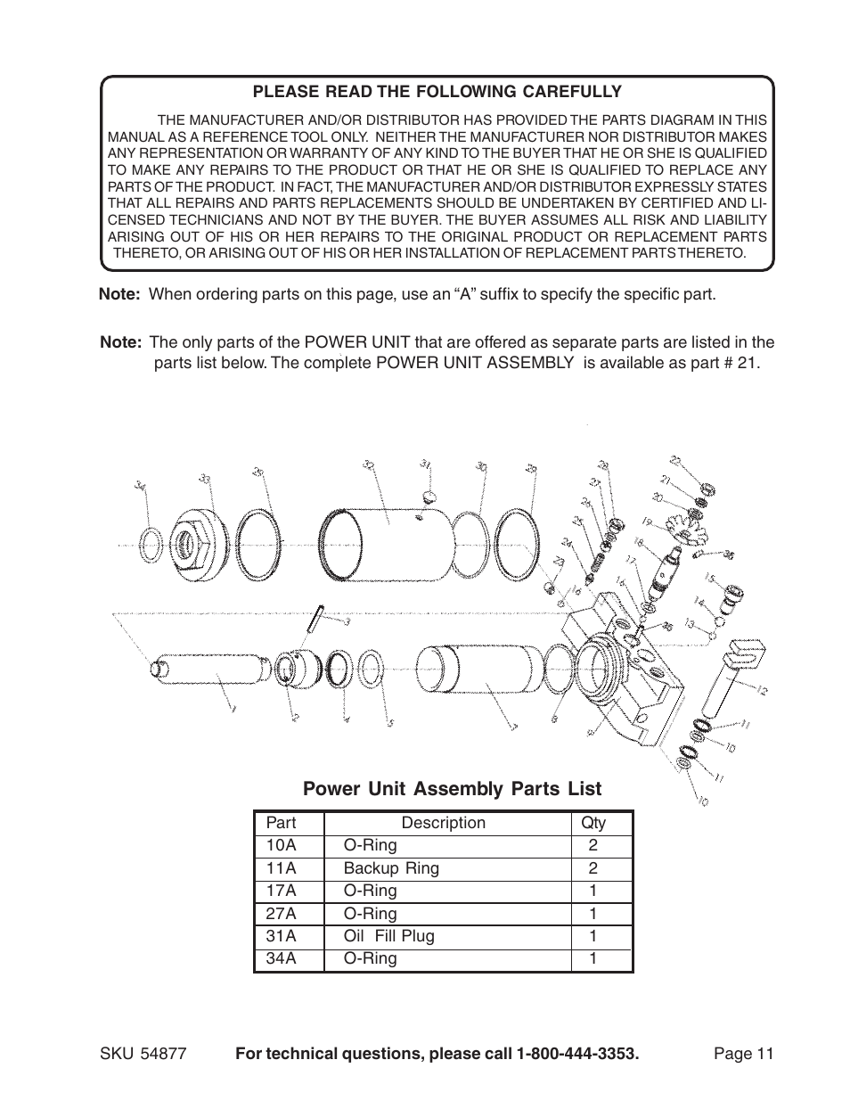 Central Hydraulics 54877 User Manual | Page 11 / 11
