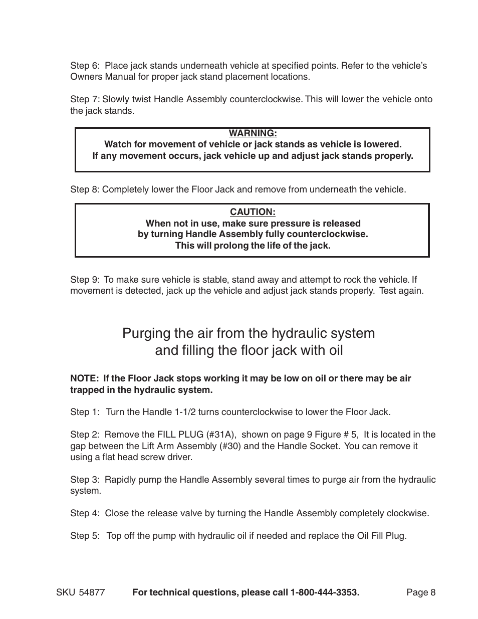 Central Hydraulics 54877 User Manual | Page 8 / 11