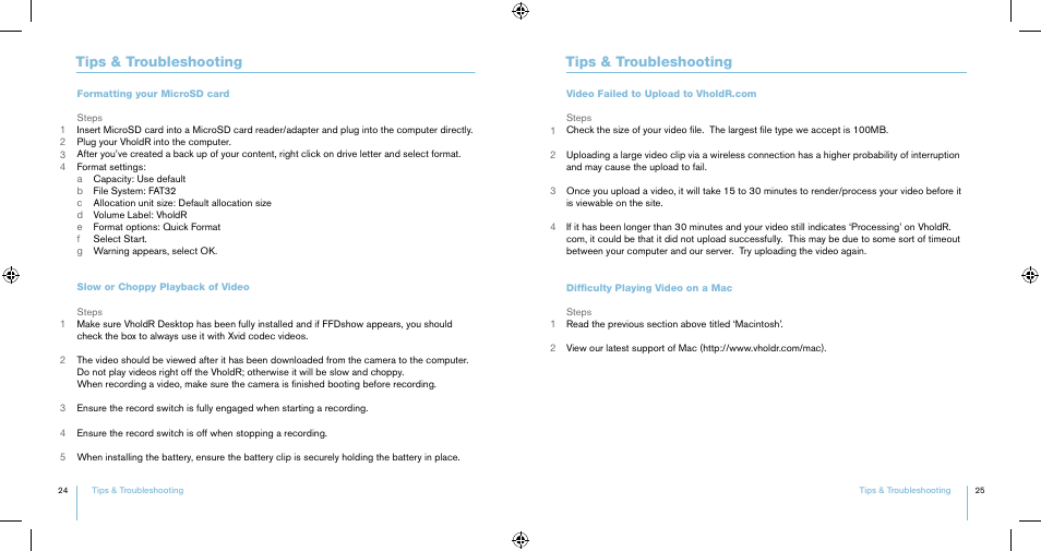Tips & troubleshooting | Contour VholdR J61250712V1100 User Manual | Page 13 / 17