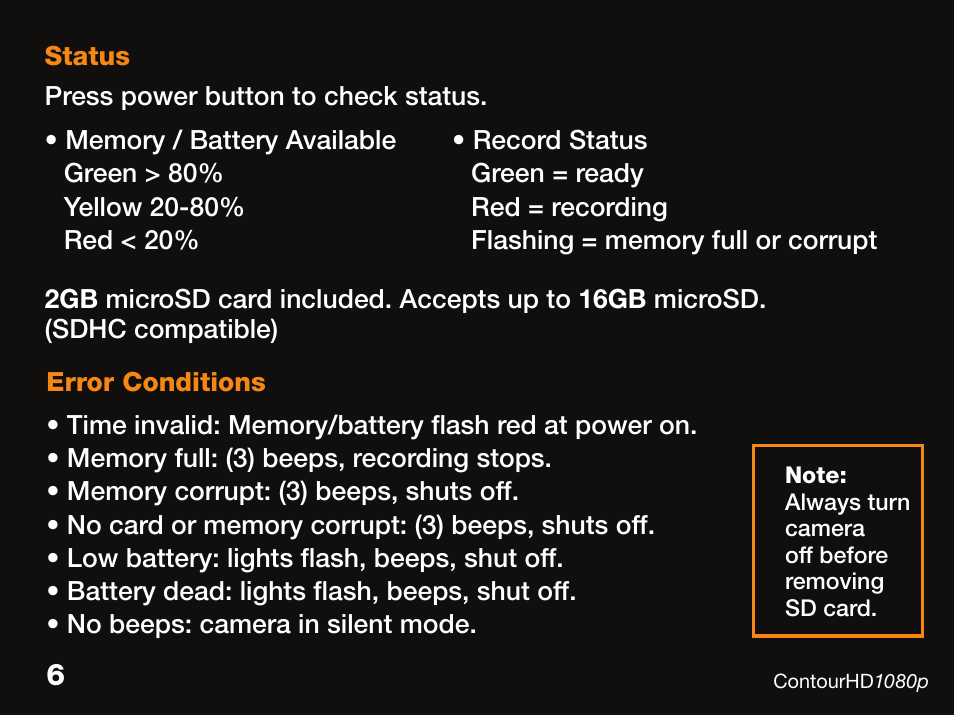 Contour ContourHD1080p User Manual | Page 6 / 19