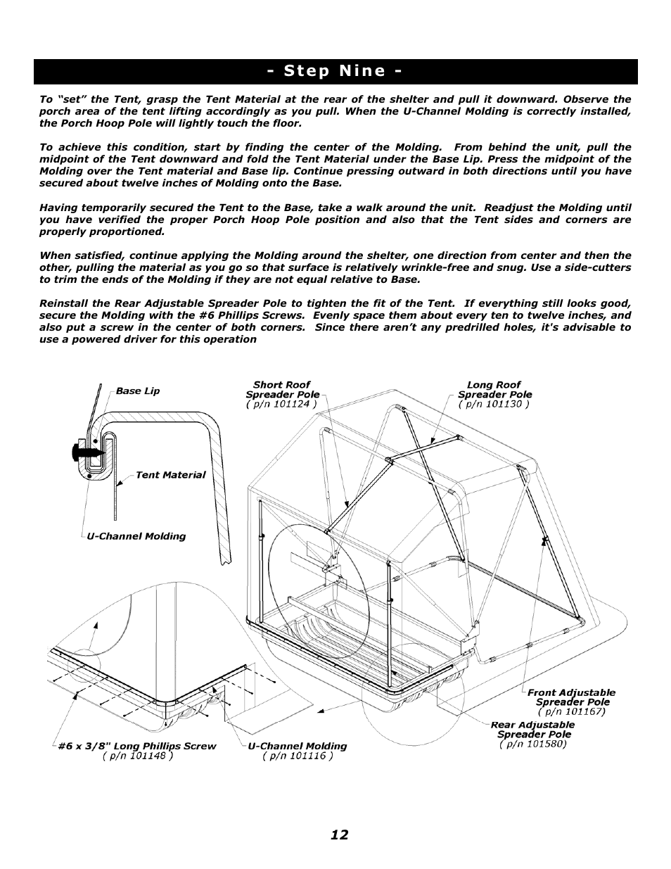Clam Corp Fish Trap Voyager 8245 User Manual | Page 12 / 14