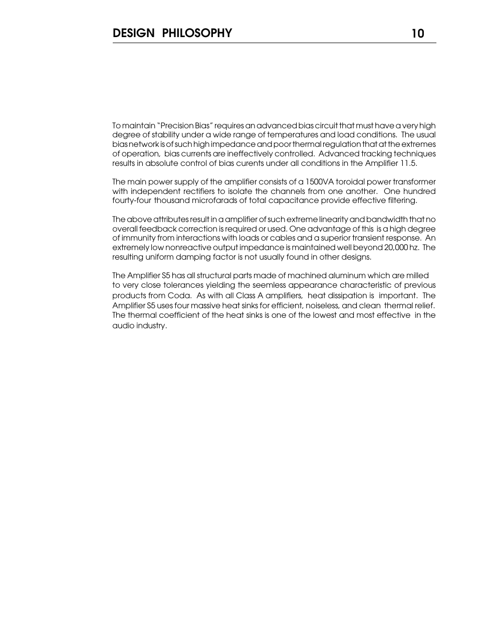 Design philosophy 10 | Coda S5 User Manual | Page 11 / 17