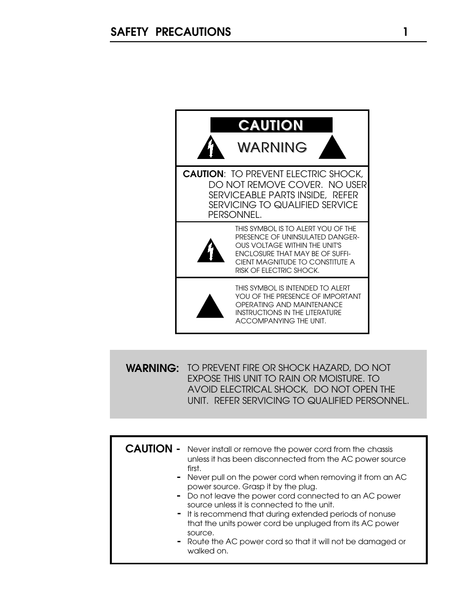 Caution, Caution warning warning | Coda S5 User Manual | Page 2 / 17