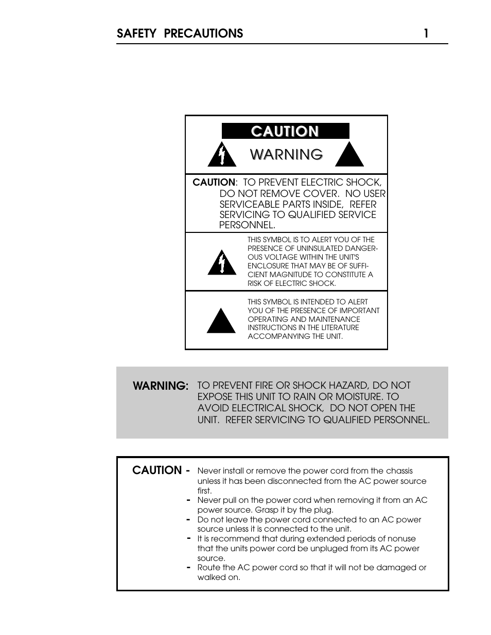 Caution, Caution warning warning | Coda V10 User Manual | Page 2 / 18