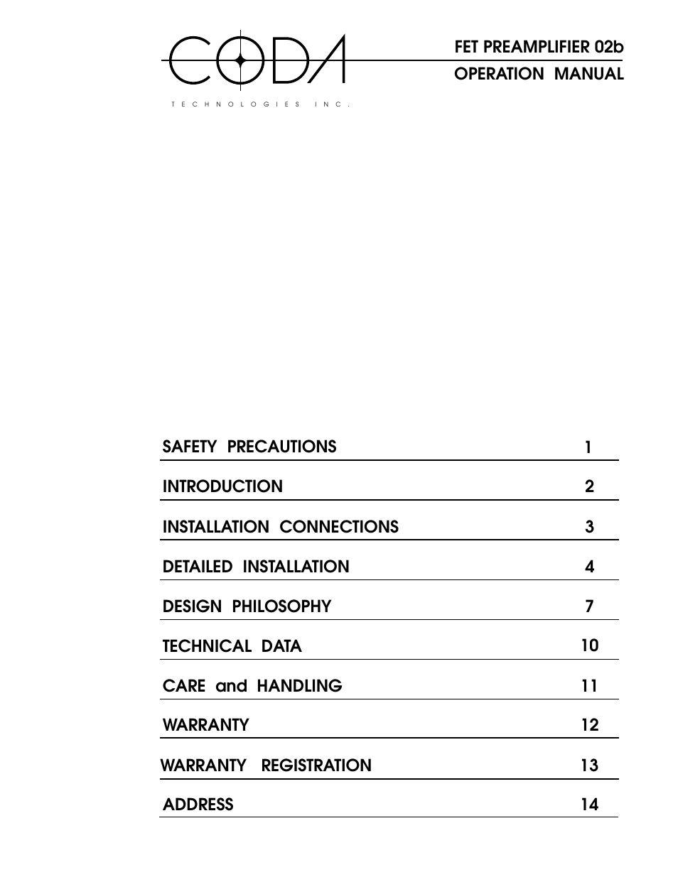 Coda 02b User Manual | 16 pages