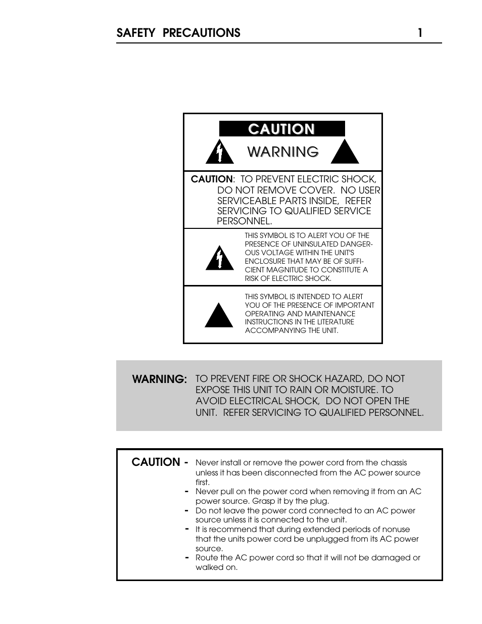 Caution, Caution warning warning | Coda 02b User Manual | Page 2 / 16