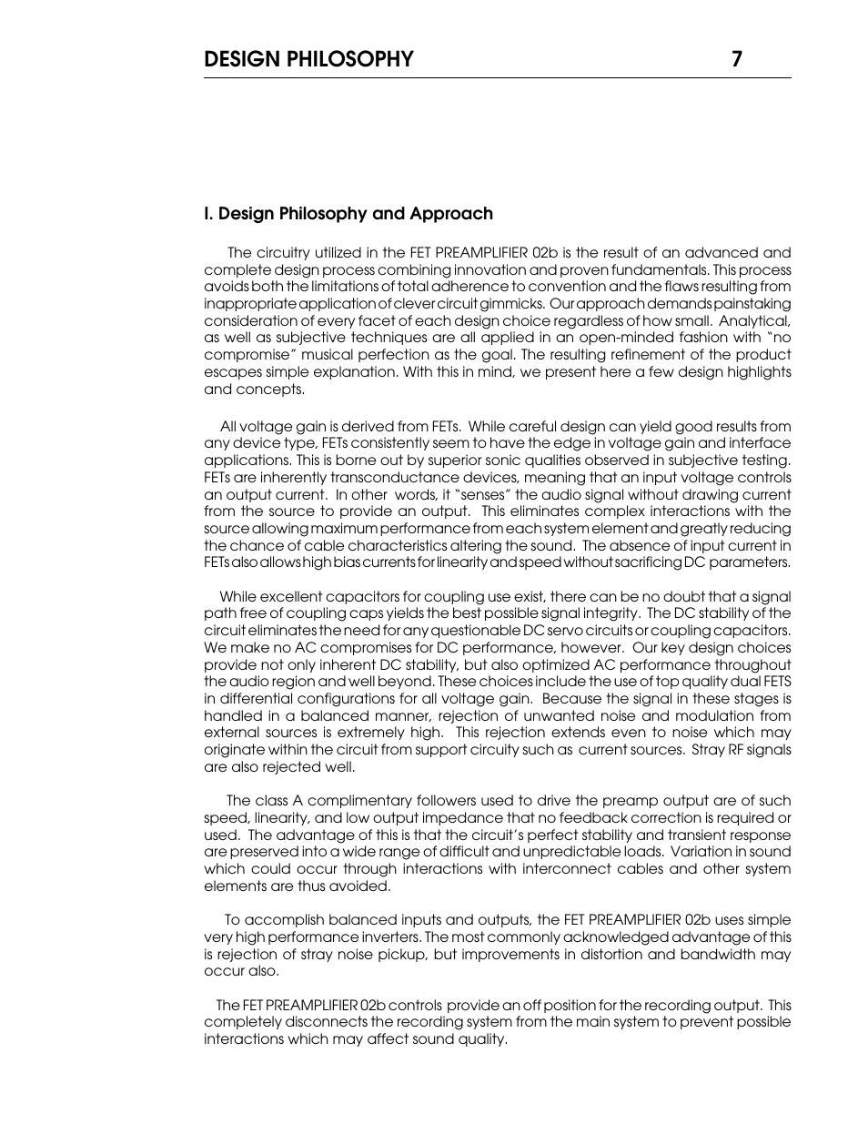 Design philosophy | Coda 02b User Manual | Page 8 / 16