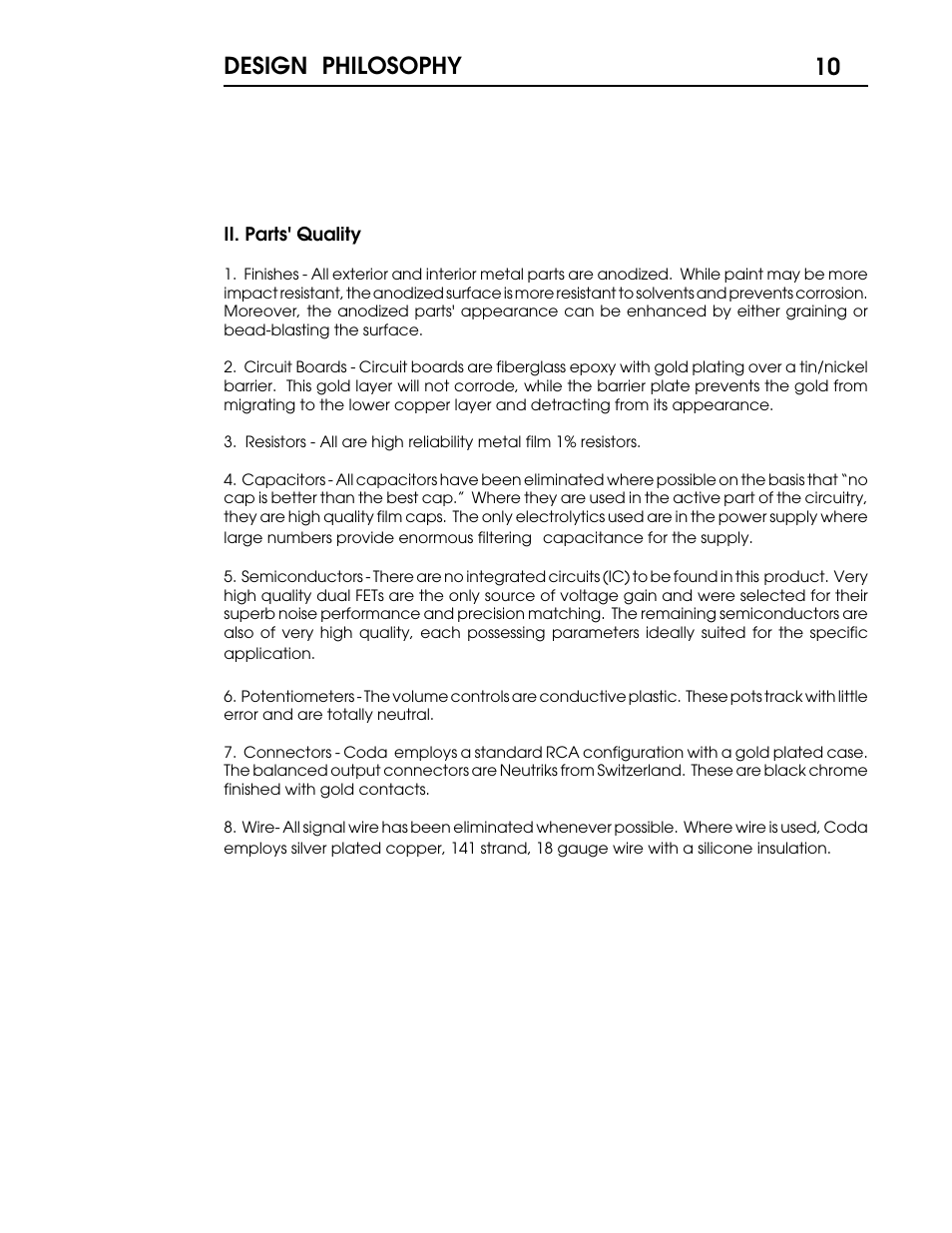 10 design philosophy | Coda 01 User Manual | Page 11 / 17