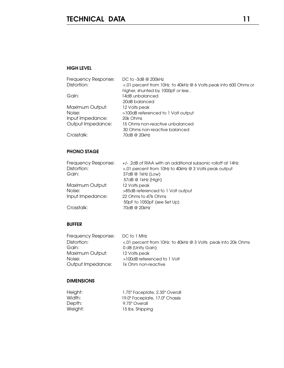 11 technical data | Coda 01 User Manual | Page 12 / 17