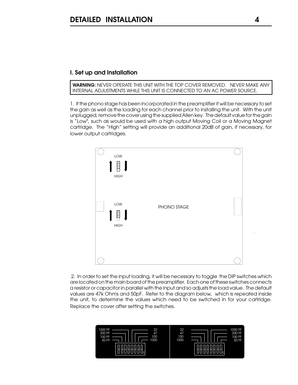 4detailed installation, I. set up and installation | Coda 01 User Manual | Page 5 / 17
