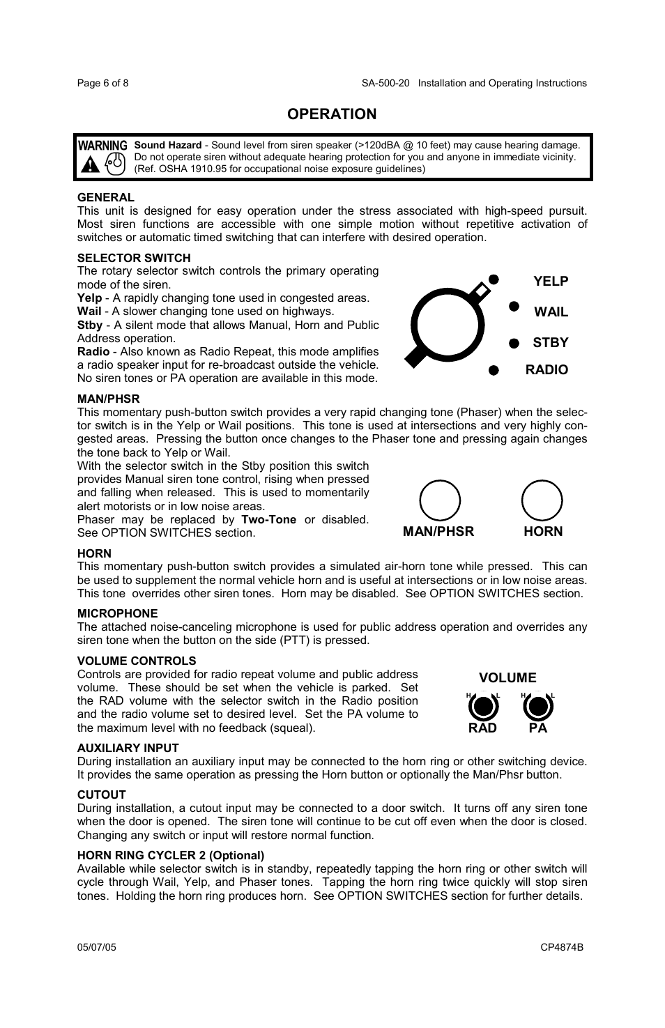 Operation | Carson SA-500-20 User Manual | Page 6 / 8