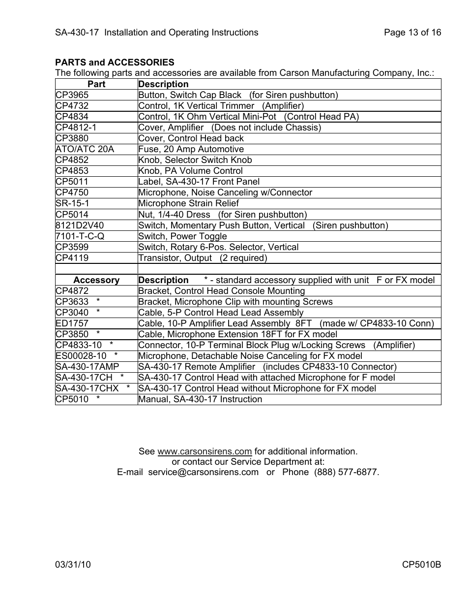 Carson SA-430-17 User Manual | Page 13 / 16