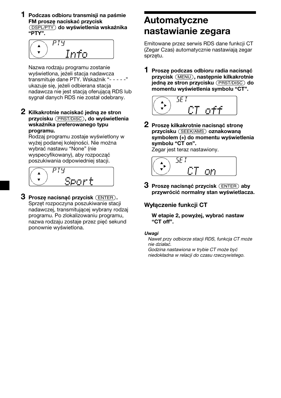 Automatyczne nastawianie zegara | Sony XR-C7500RX User Manual | Page 102 / 212