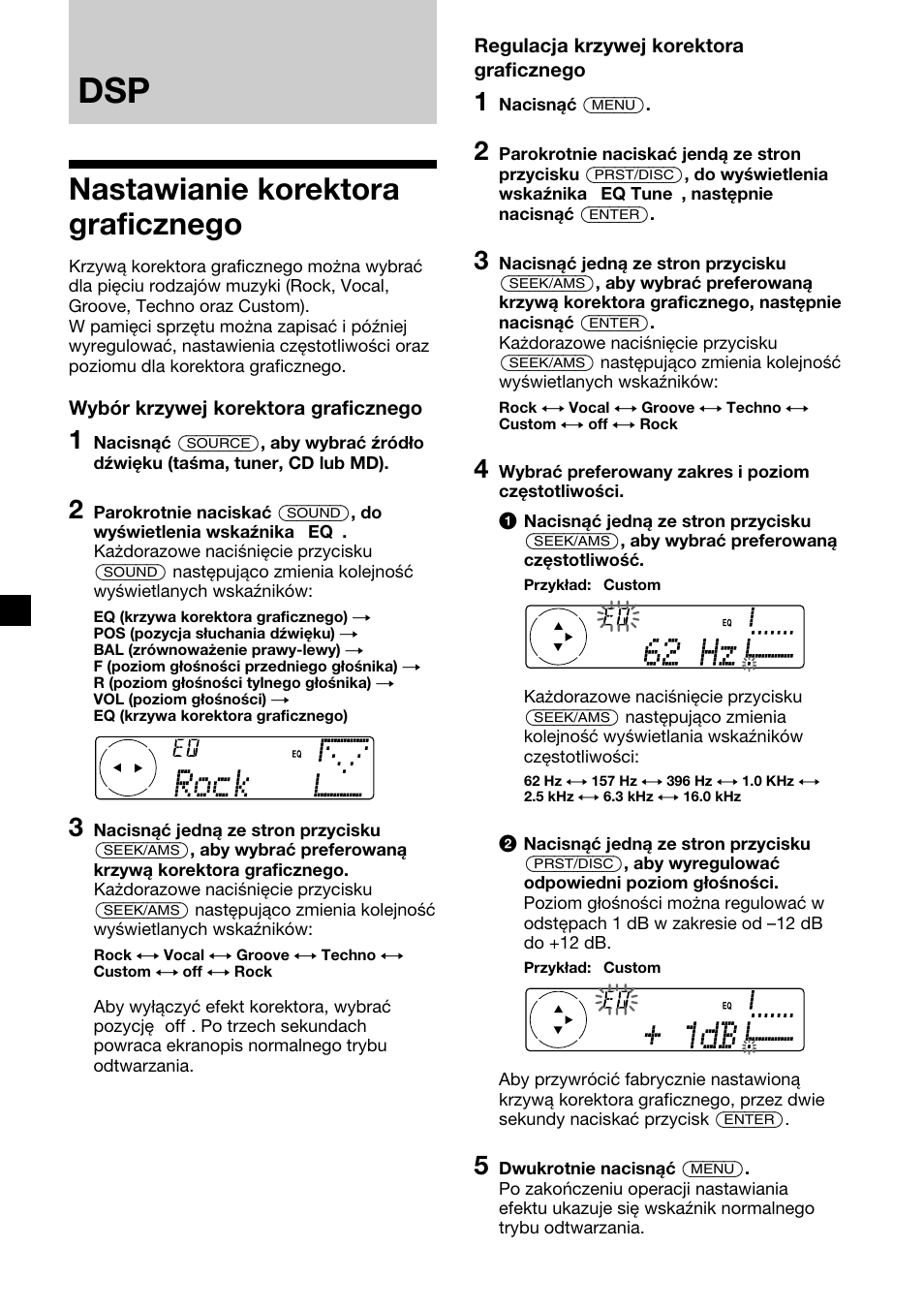 Nastawianie korektora graficznego | Sony XR-C7500RX User Manual | Page 108 / 212