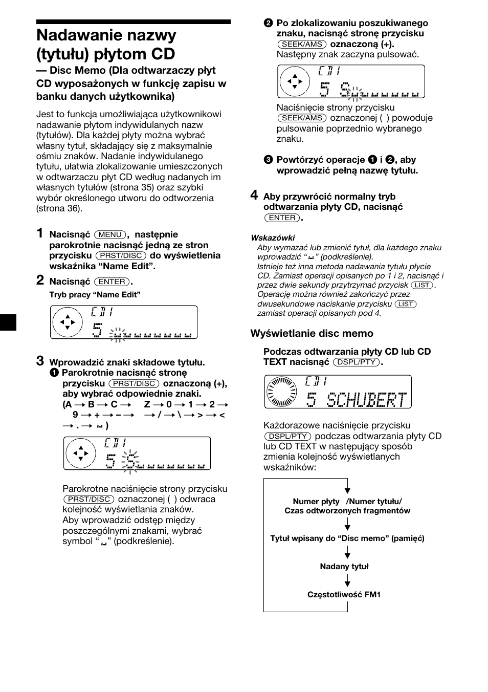 Nadawanie nazwy (tytułu) płytom cd | Sony XR-C7500RX User Manual | Page 118 / 212