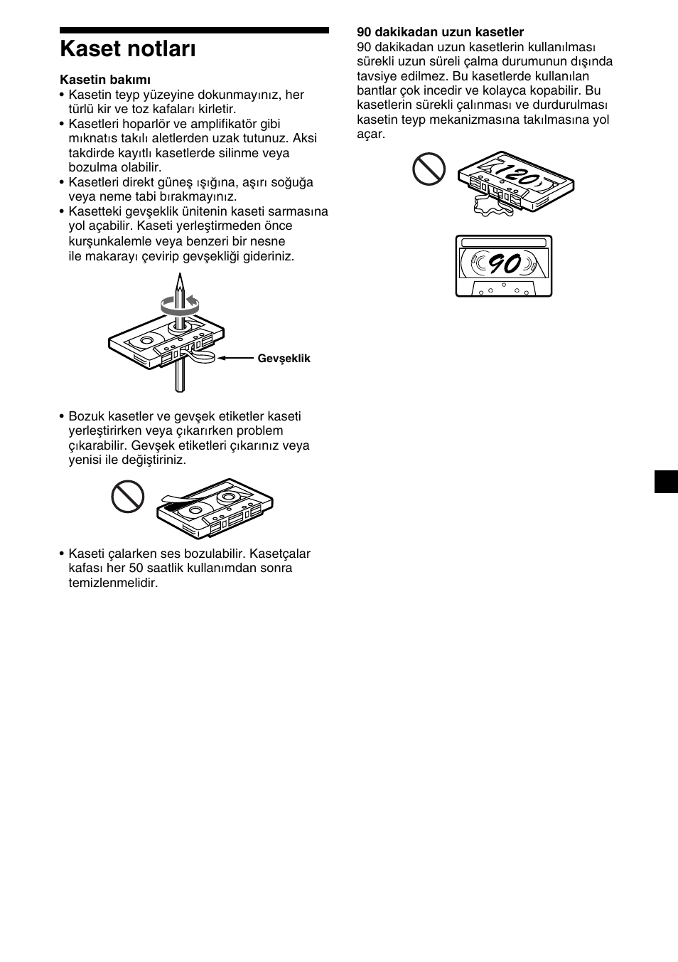3kaset notları | Sony XR-C7500RX User Manual | Page 129 / 212