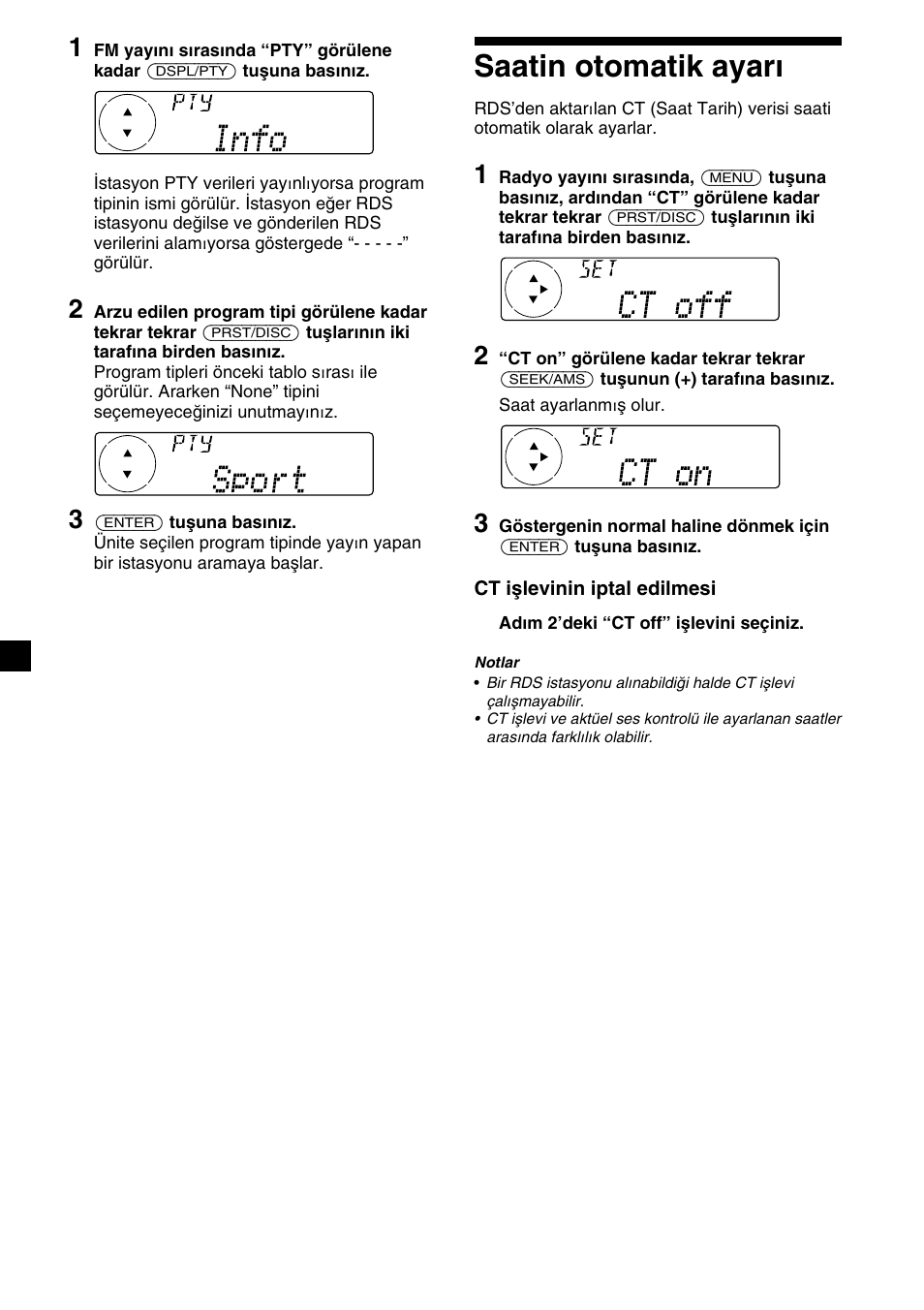 Saatin otomatik ayarı | Sony XR-C7500RX User Manual | Page 144 / 212