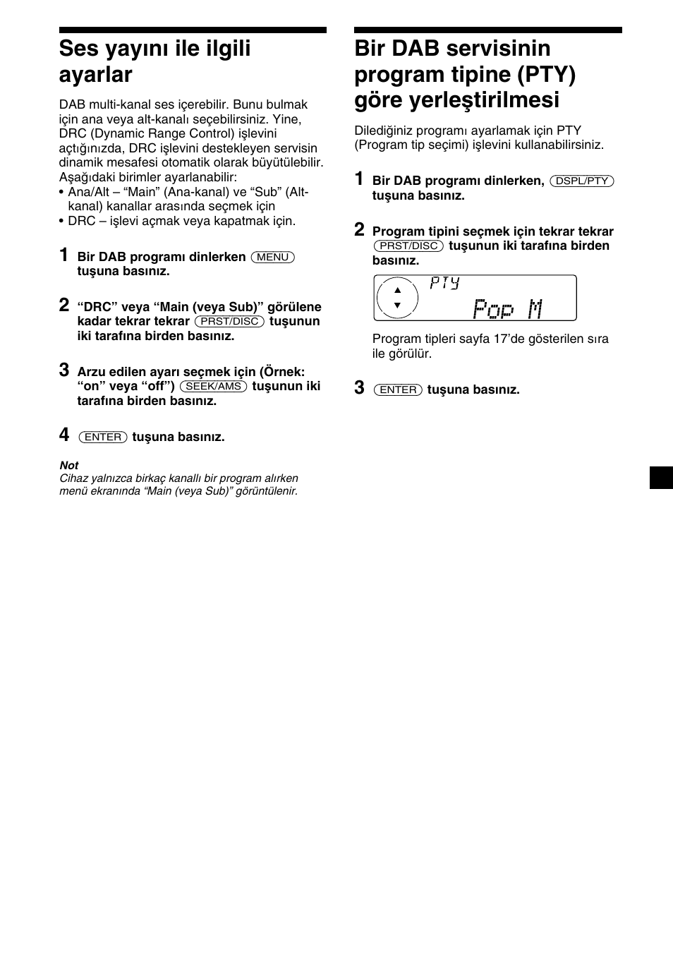 23 ses yayını ile ilgili ayarlar | Sony XR-C7500RX User Manual | Page 149 / 212