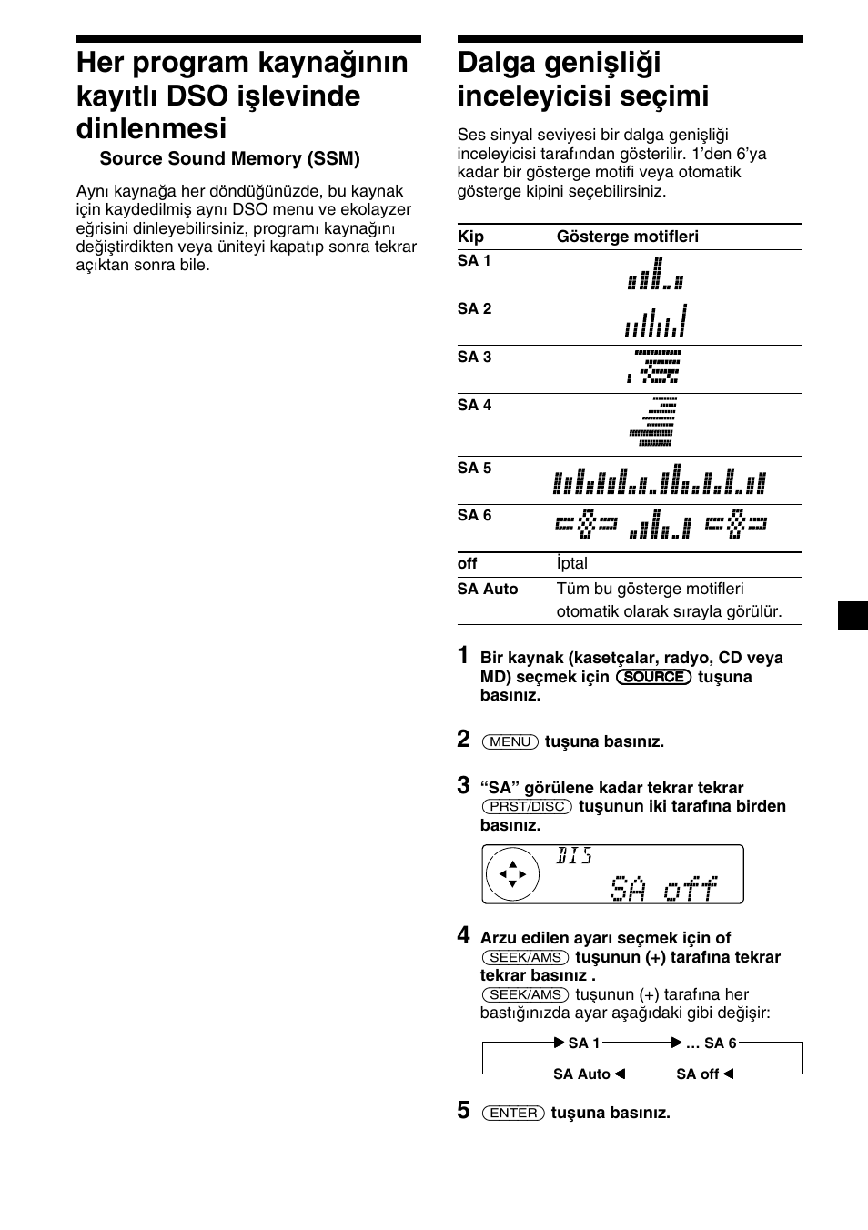 Dalga genişliği inceleyicisi seçimi | Sony XR-C7500RX User Manual | Page 153 / 212