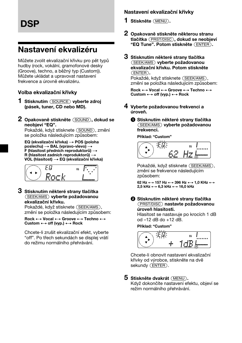 Nastavení ekvalizéru | Sony XR-C7500RX User Manual | Page 66 / 212