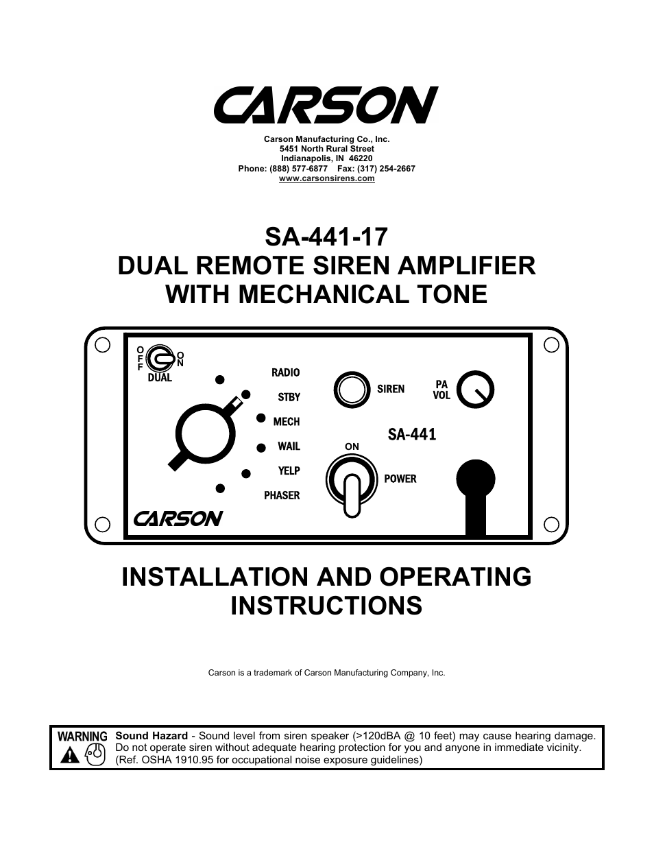 Carson SA-441-17 User Manual | 16 pages