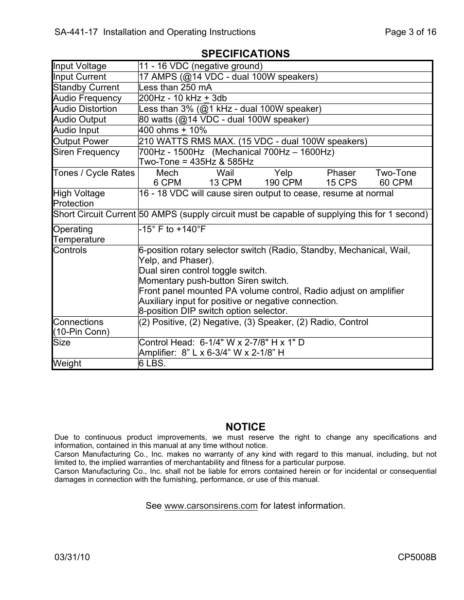 Carson SA-441-17 User Manual | Page 3 / 16