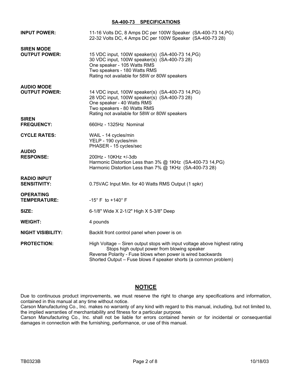Carson SA-400-73 14V User Manual | Page 2 / 8