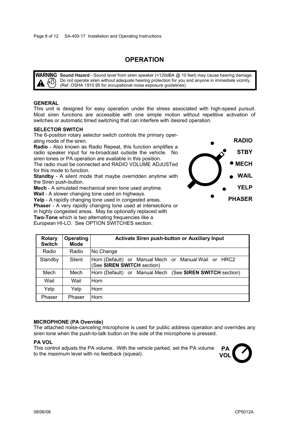 Operation | Carson SA-400-17 User Manual | Page 8 / 12