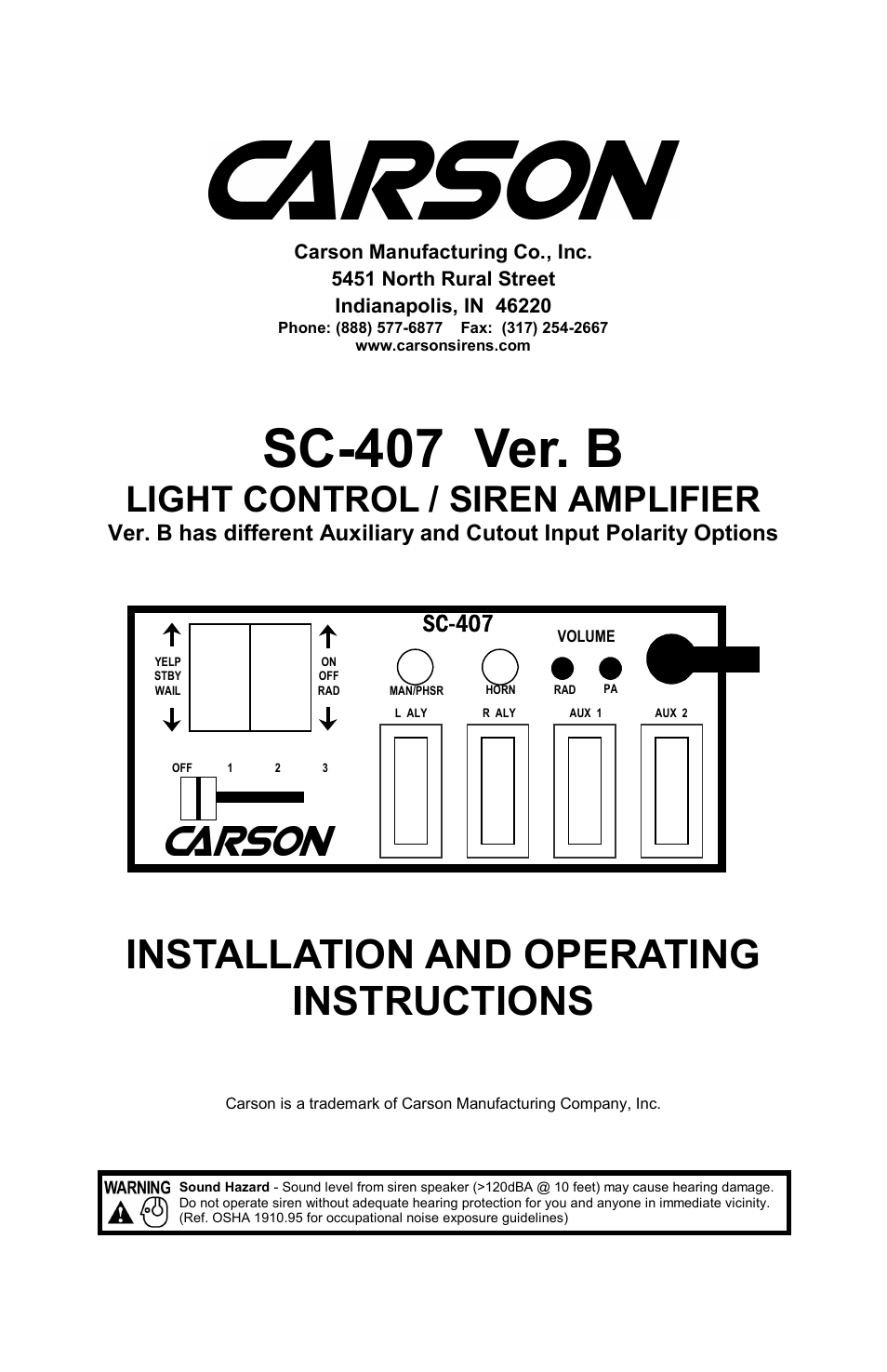 Carson SC-407 User Manual | 12 pages