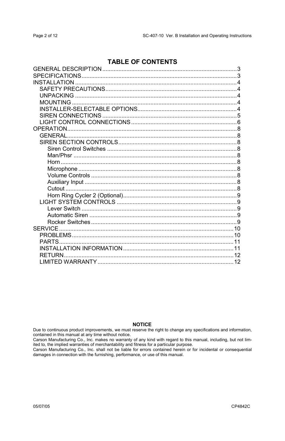 Carson SC-407 User Manual | Page 2 / 12