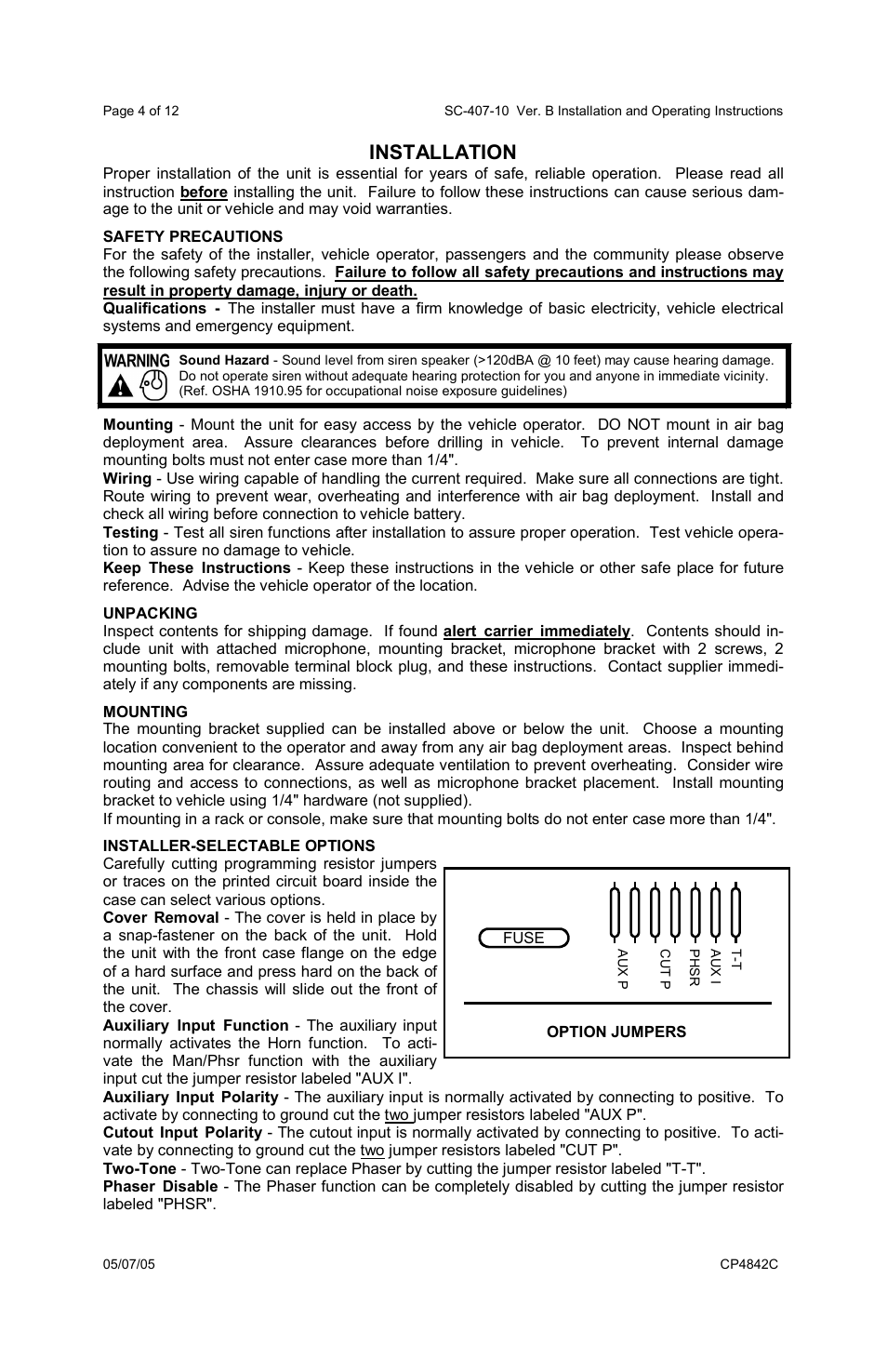 Installation | Carson SC-407 User Manual | Page 4 / 12