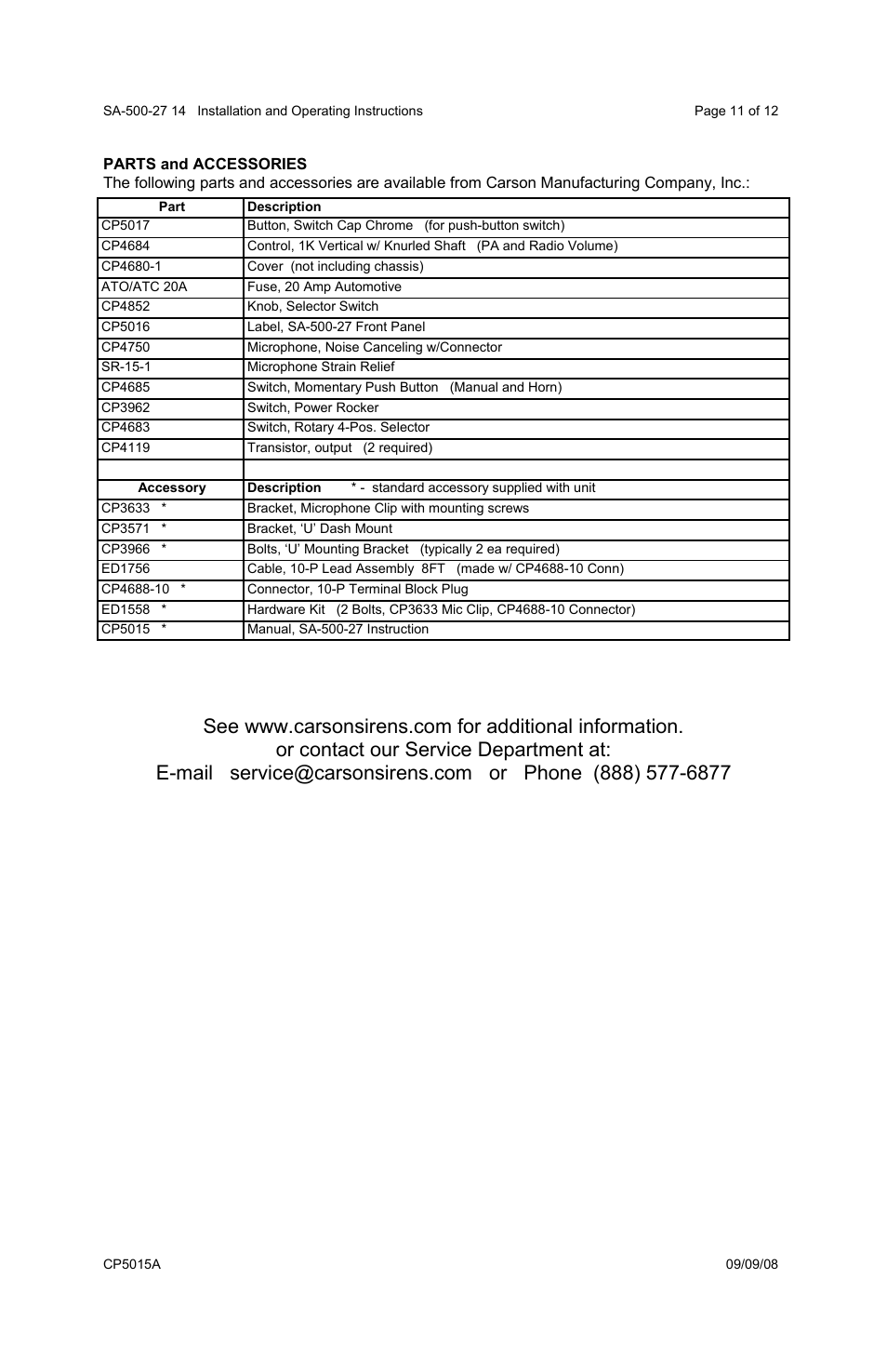 Carson SA-500-27 User Manual | Page 11 / 12