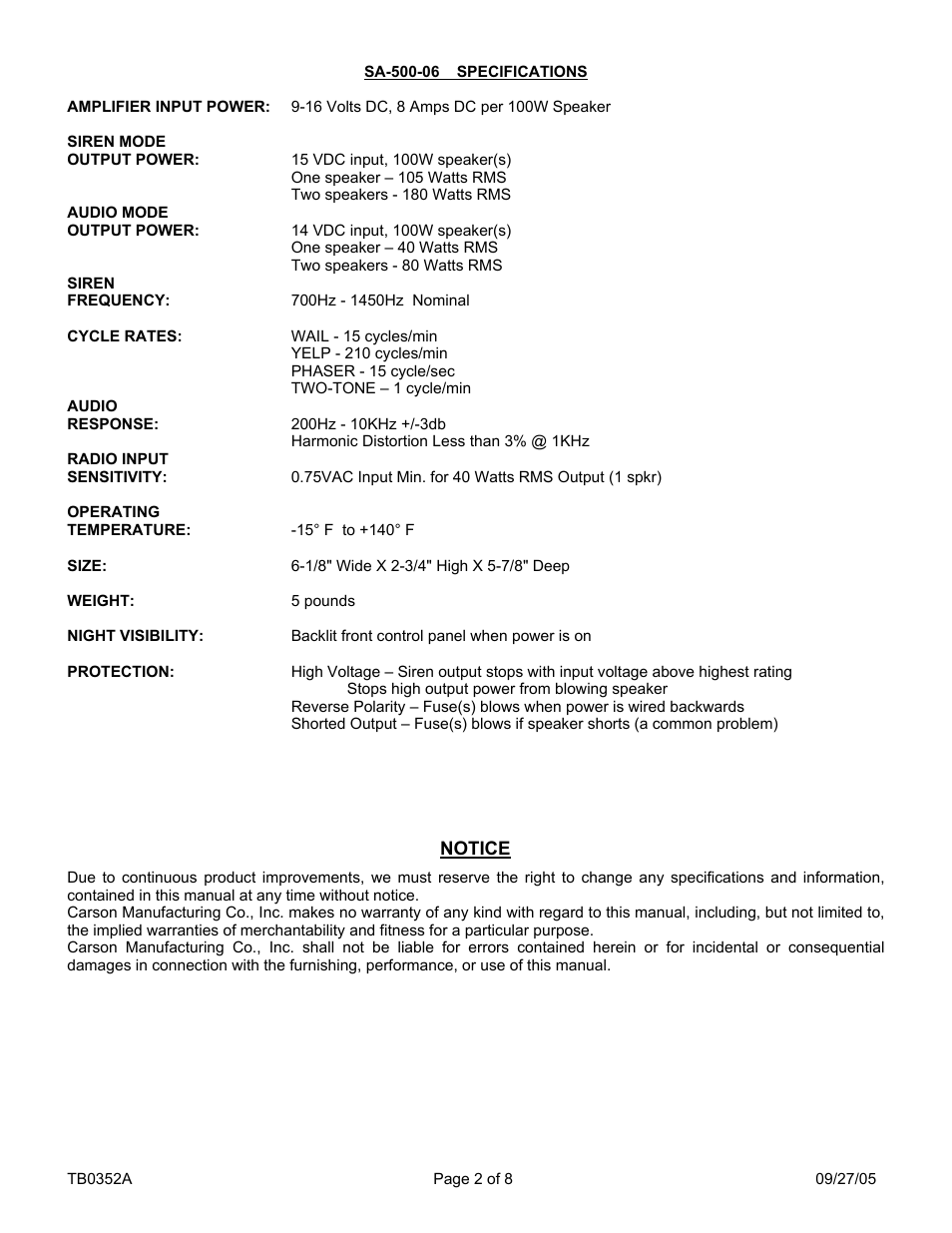 Carson SA-500-06 14V User Manual | Page 2 / 8