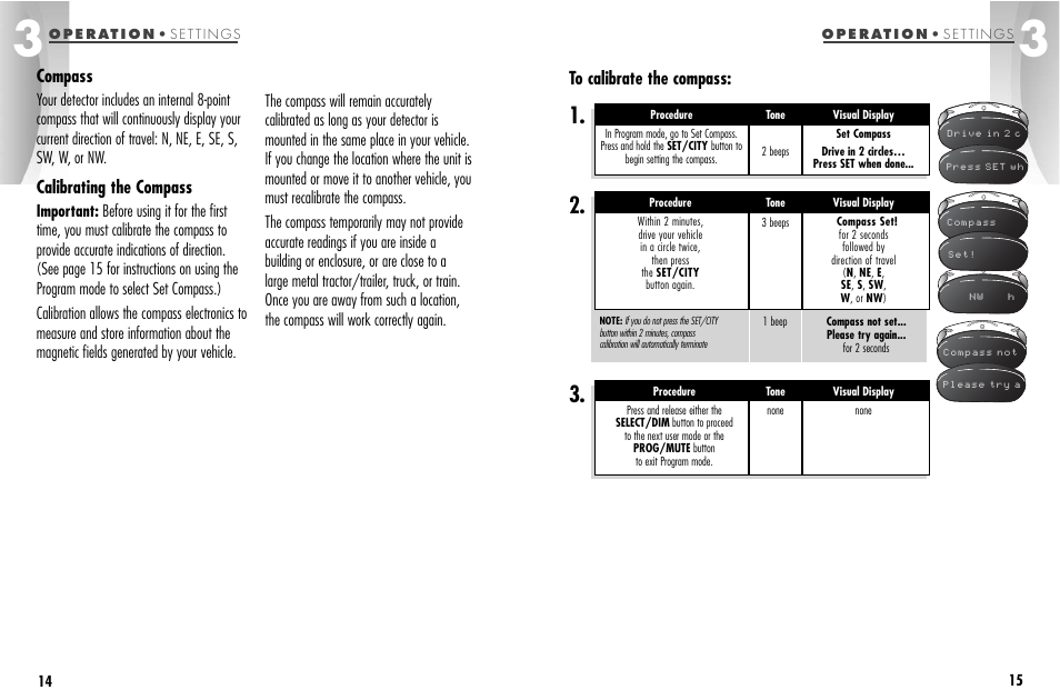 Compass, Calibrating the compass | Cobra Electronics ESD-9570 User Manual | Page 11 / 21