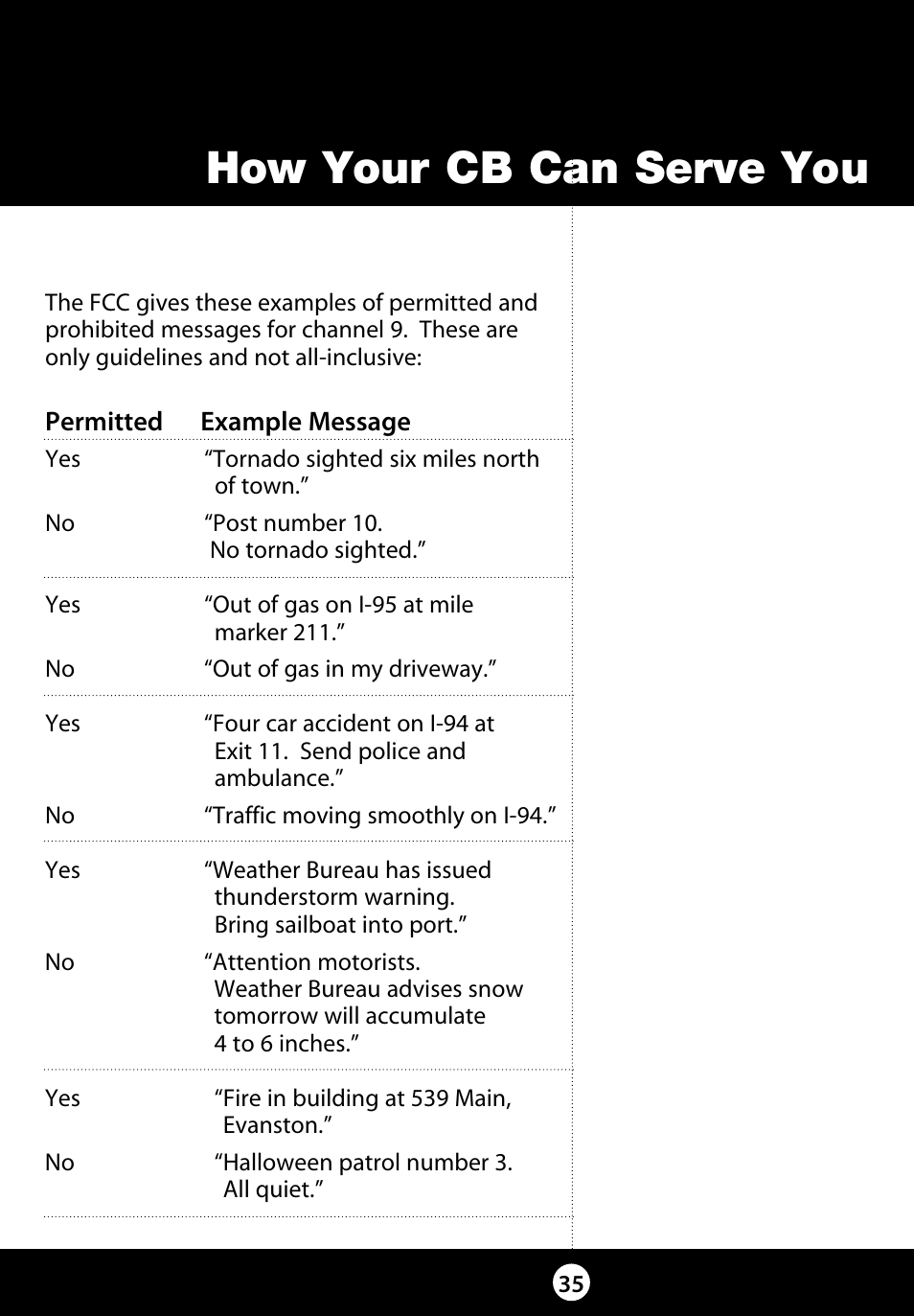 How your cb can serve you | Cobra Electronics 29 LX LE User Manual | Page 35 / 47