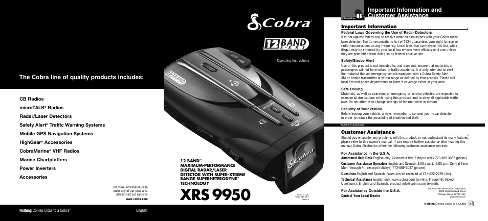 Cobra Electronics XRS 9950 User Manual | 23 pages