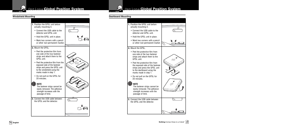 Optional global position system | Cobra Electronics XRS 9950 User Manual | Page 20 / 23