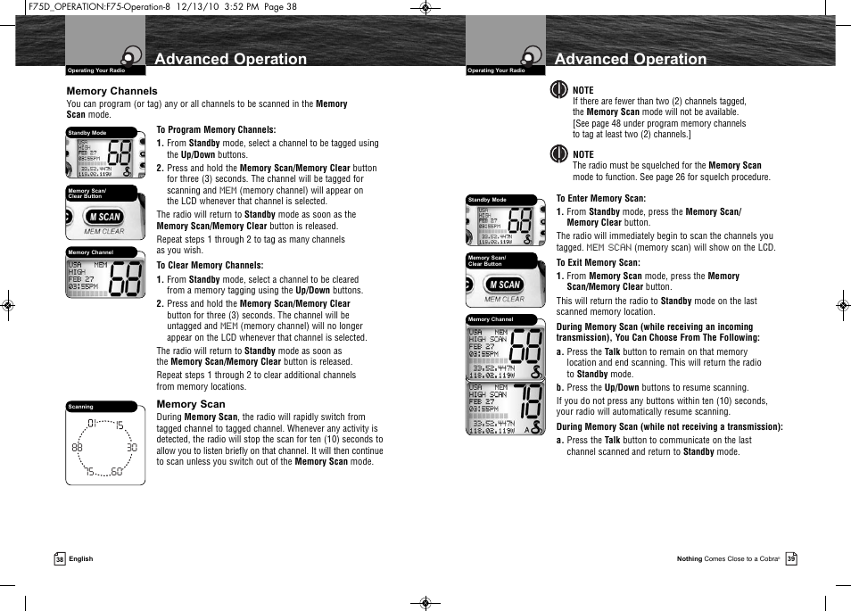 Advanced operation | Cobra Electronics MARINE MR F75-D User Manual | Page 22 / 42